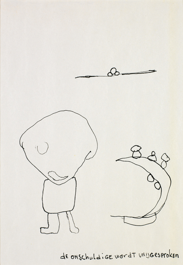 De onschuldige wordt vrijgesproken (uit een serie van 10 schetsontwerpen voor een (niet uitgevoerd) monument)