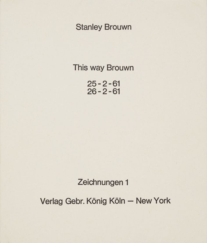 This Way Brouwn. 25-2-61/26-2-61 Zeichnungen 1