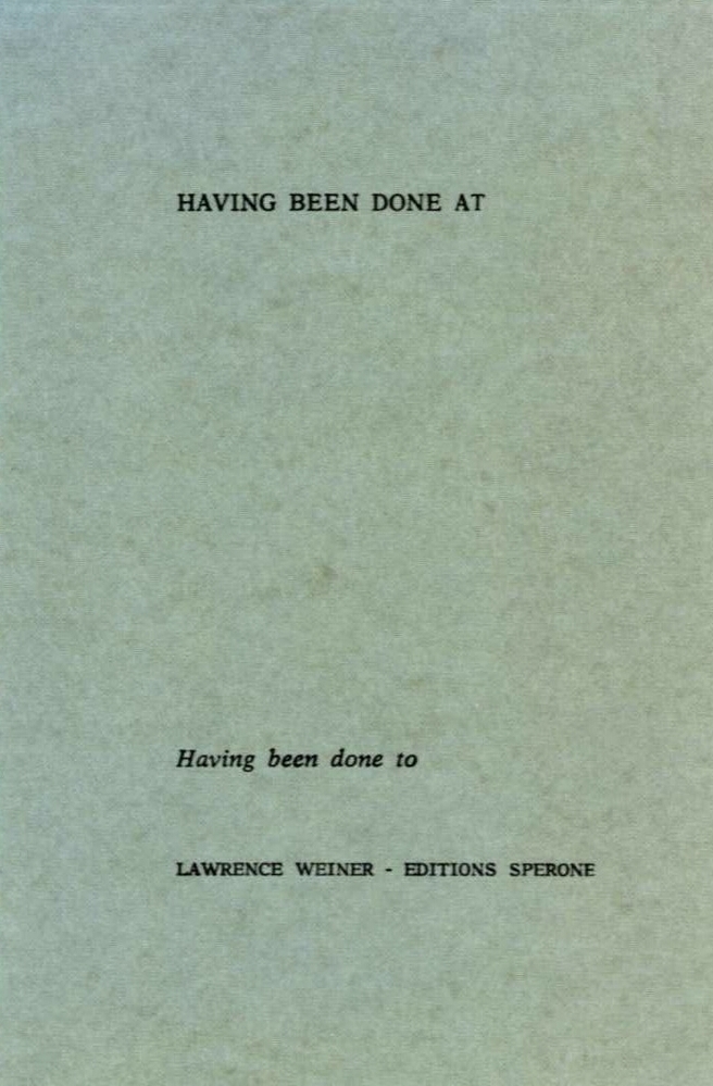 Having been done at, having been done to Essendo stato fatto a. Essendo stato fatto a.