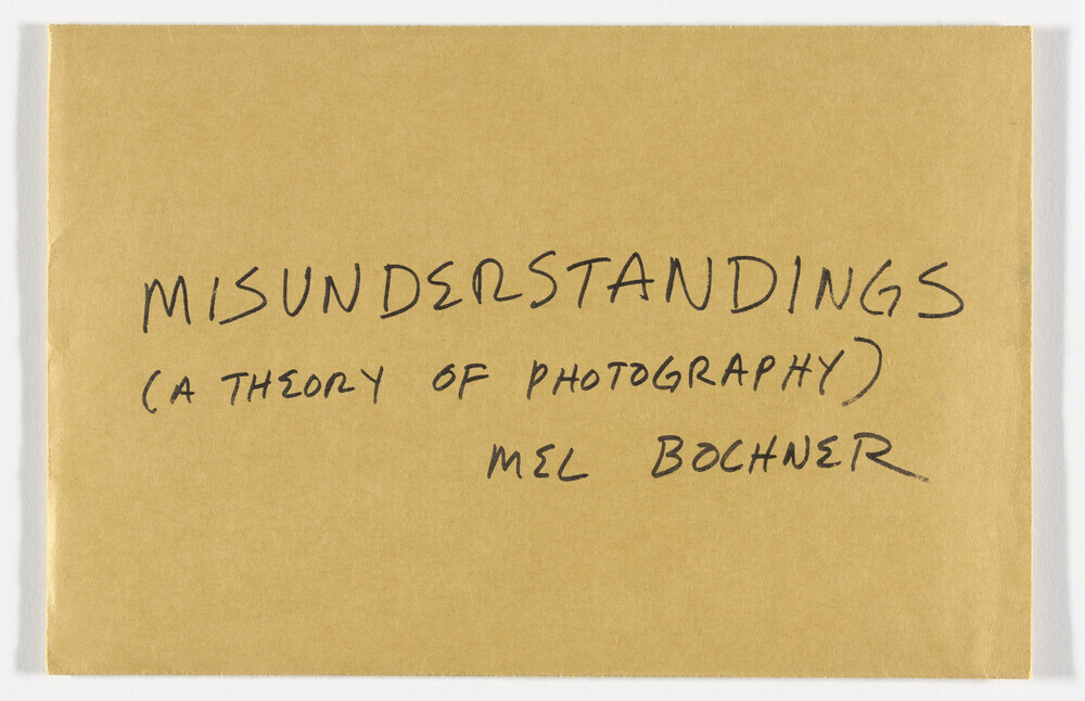 Misunderstandings (a theory of photography)
