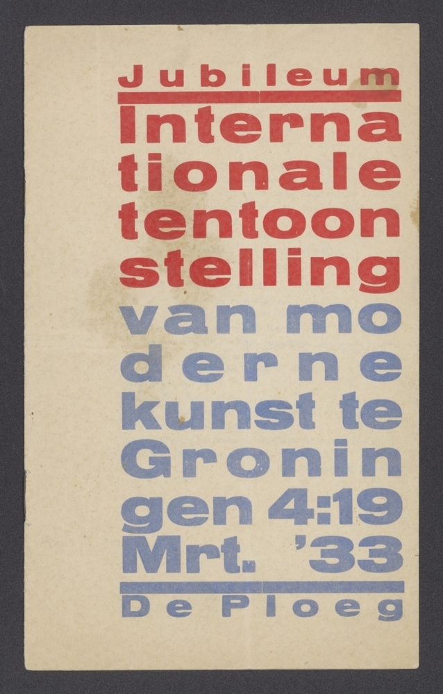Catalogus jubileum tentoonstelling De Ploeg maart 1933, (G-174)