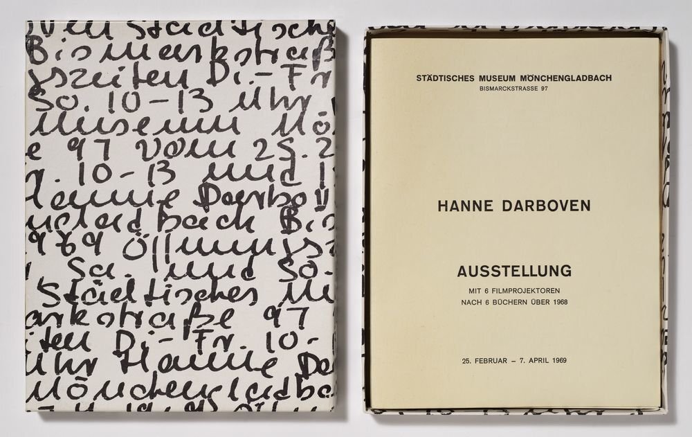 Austellung mit 6 Filmprojektoren nach 6 Buchern uber 1968. Städtisches Museum Mönchengladbach, 25 Februar - 7 April 1969, 1969