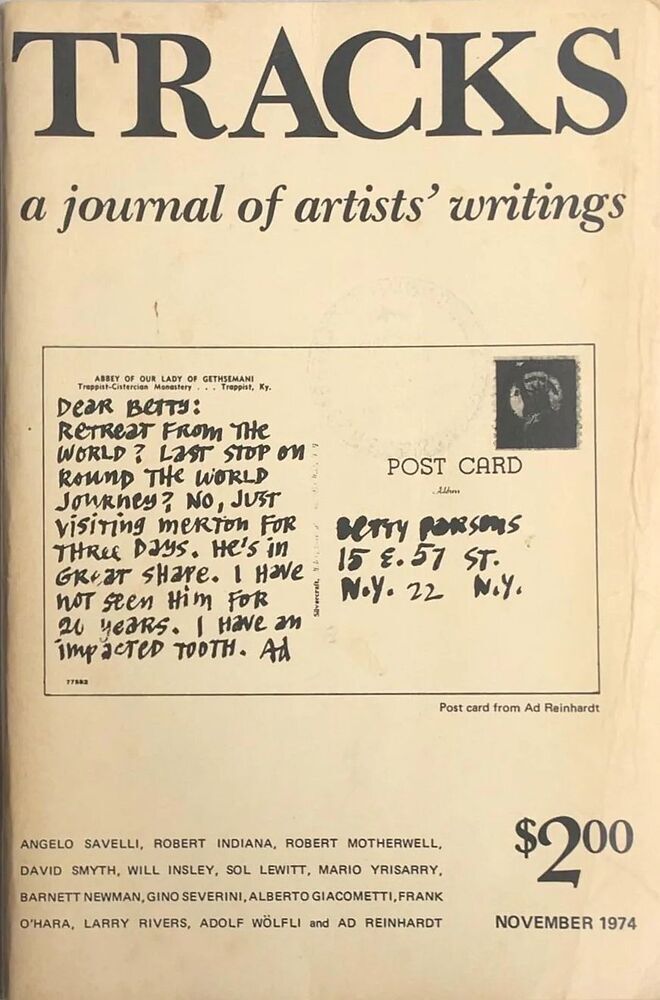 TRACKS: a journal of artists writings, Volume1, number 1