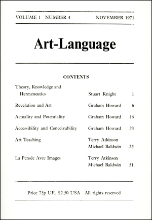 Art-Language, Volume 1, no. 4 November 1971