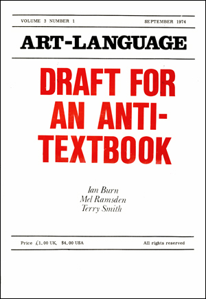 Art-language, volume 3, no. 1, september 1974 : Draft for an anti-textbook