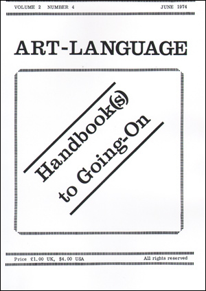 Art-Language, Volume 2, no. 4 June 1974 : Handbook(s) to going On