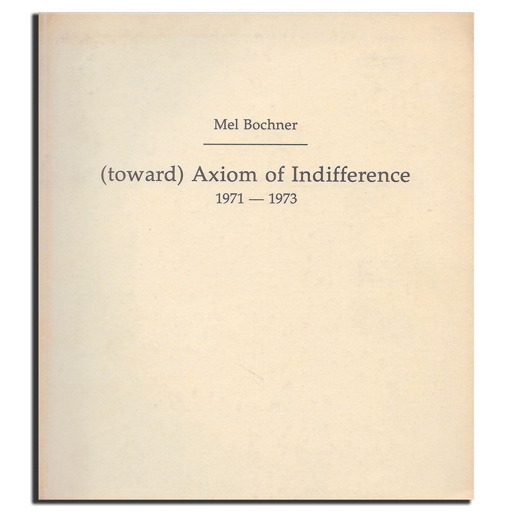 (towards) Axiom of Indifference (with an essay by Bruce Boice)