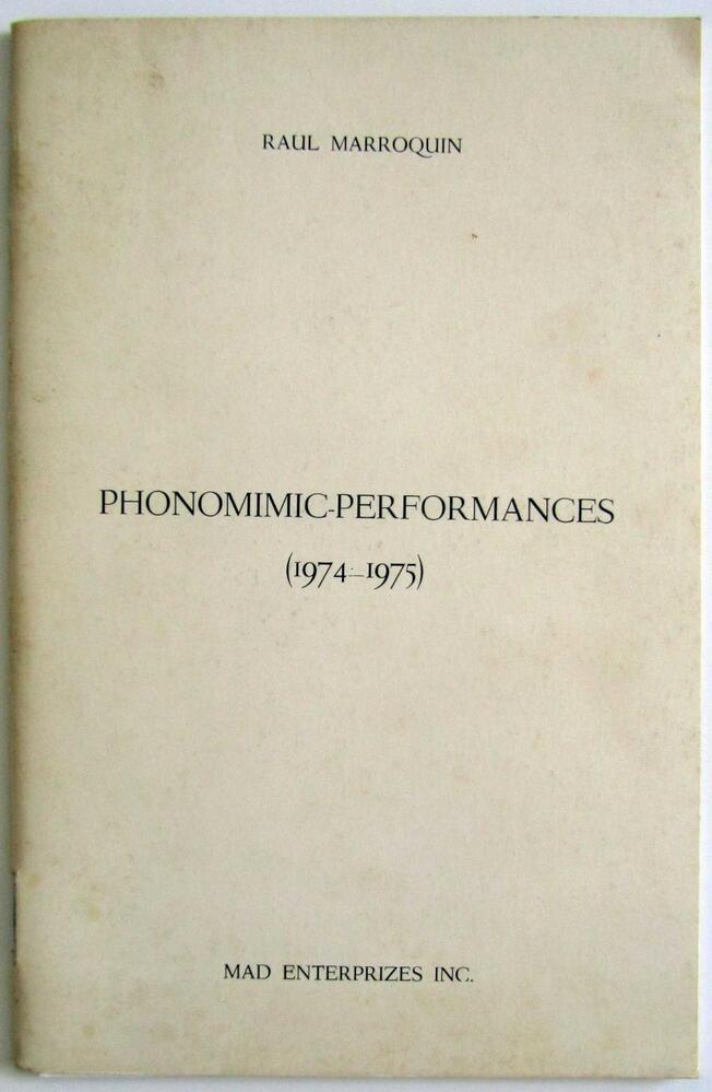 Phonomimic - performances (1974-1975)