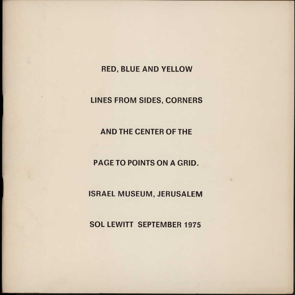 Red, Blue & Yellow Lines from Sides, Corners and the Center of the Page to Points on a Grid