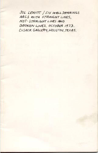 Six Wall Drawings : Arcs with Straight Line, Not-Straight Lines and Broken Lines.