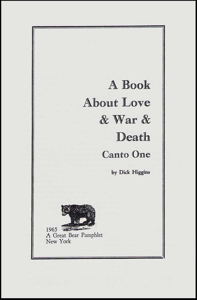 A book About Love & War & Death Canto One