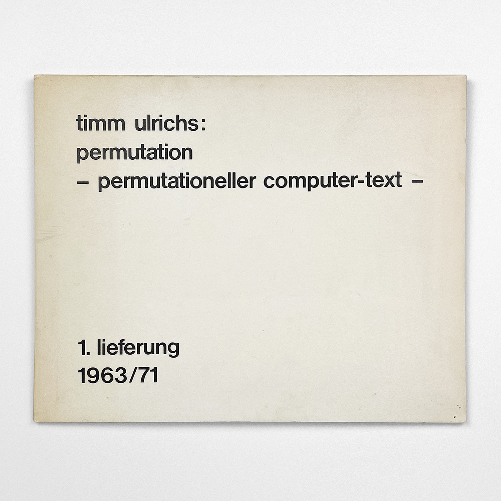 Permutation- permutationeller computer-text - 1. Lieferung 1963-71