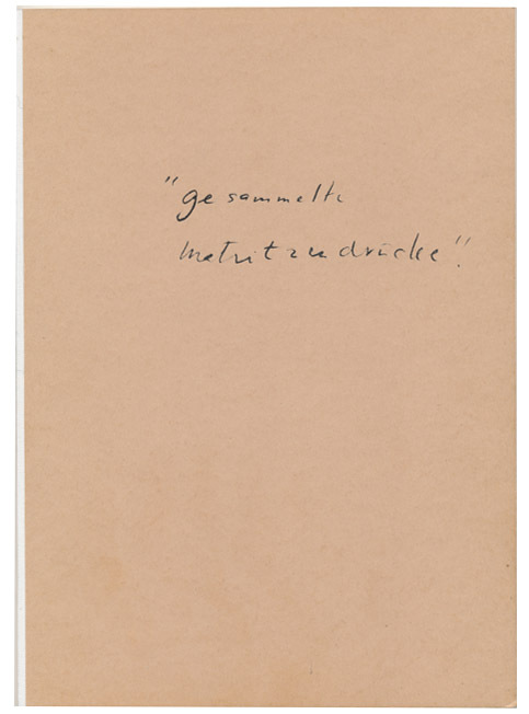 Gesammelte Matrizendrücke 1964-1972