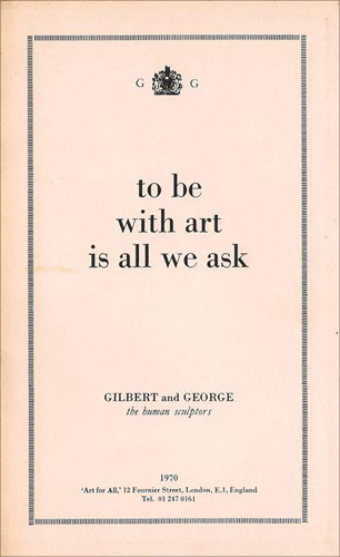 To be with art is all we ask