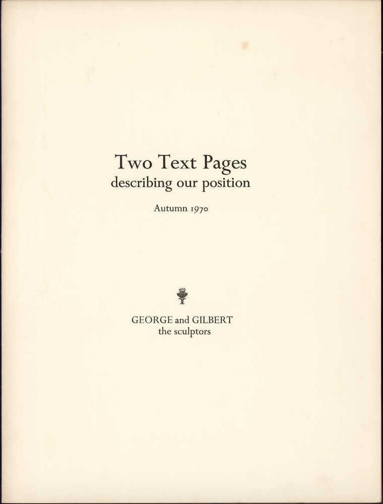 Two text pages, describing our positions