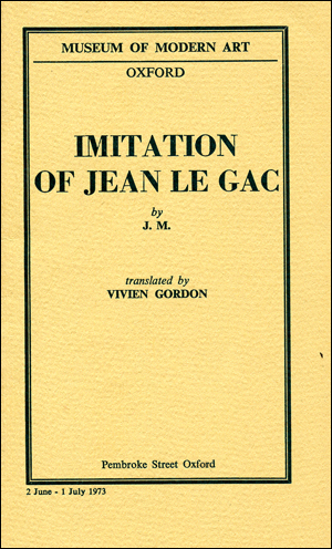 Imitation of Jean le Gac