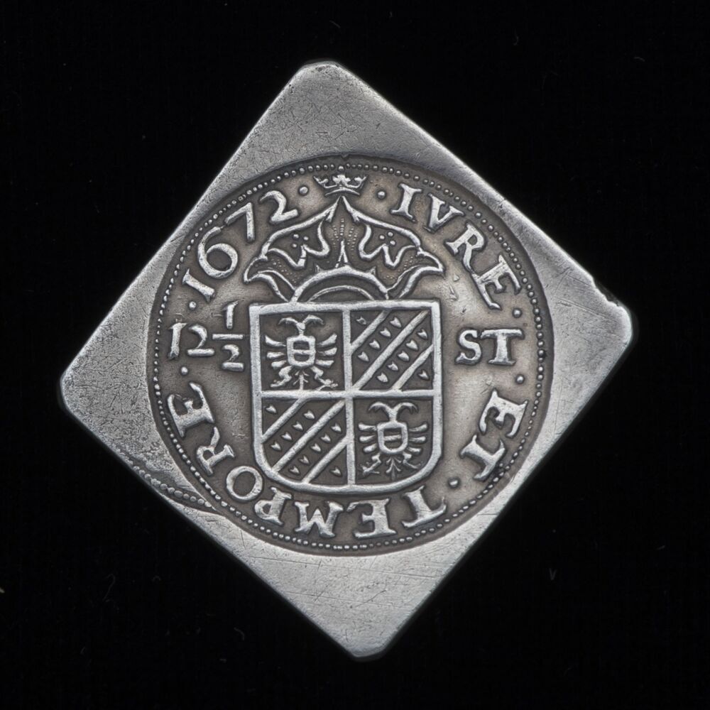 Stad en Lande, kwart rijksdaalder 1672 van 12½ (twaalf-en-half) stuiver