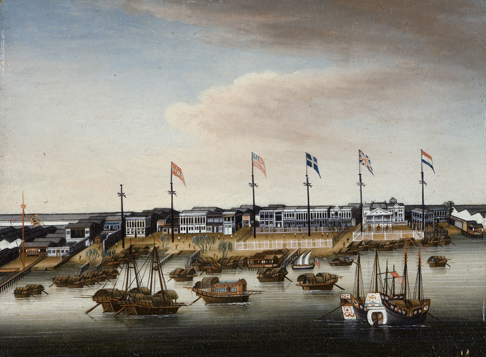 De rede van Canton met de Europese factorijen