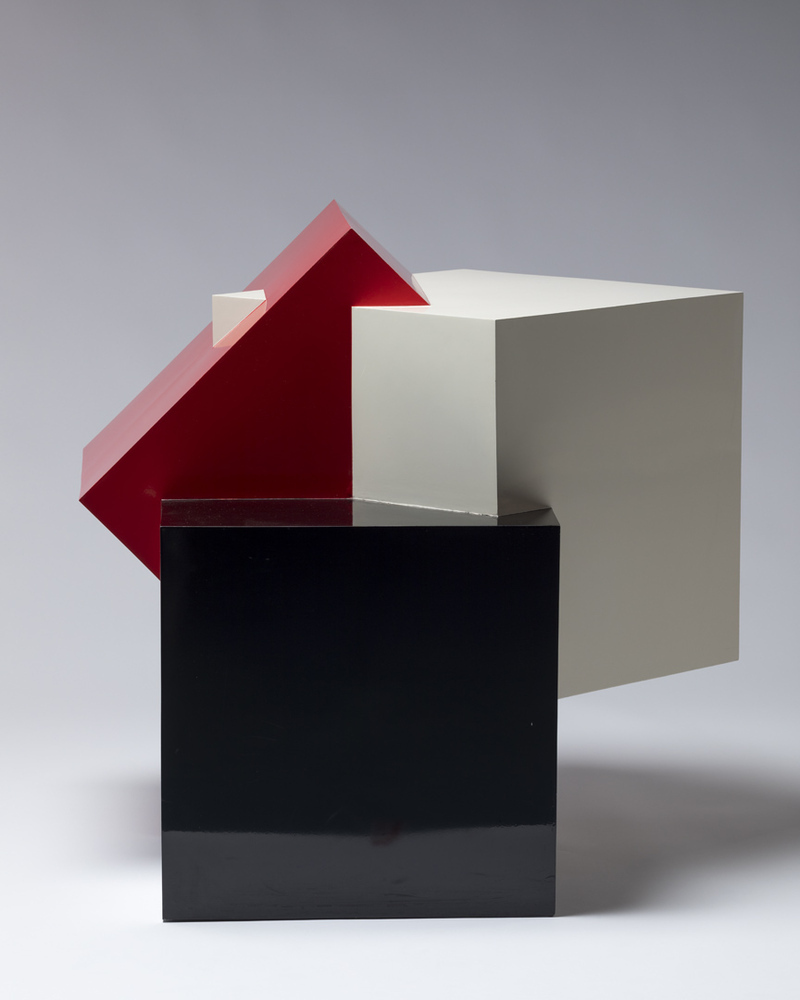 Wetmatige kanteling van 3 kubussen