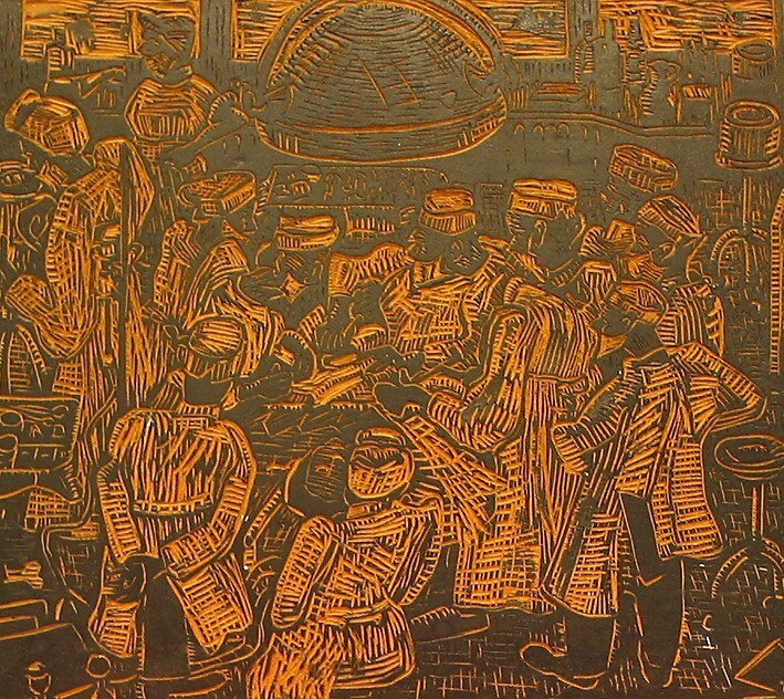 Houtblok, dubbelzijdig bewerkt