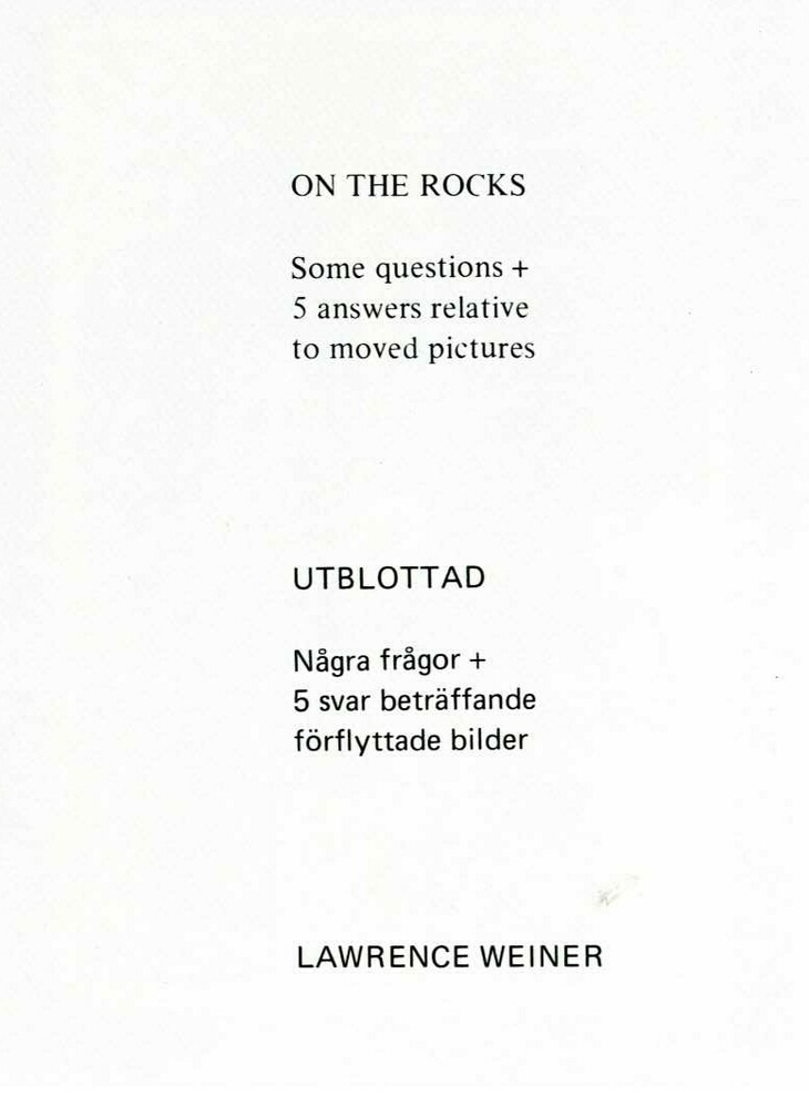 on the rocks- some question + 5 answers relative to moved pictures