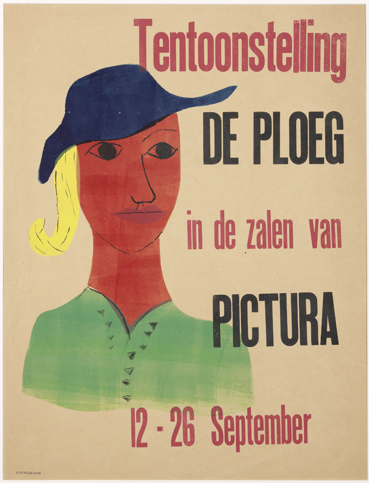 Affiche tentoonstelling De Ploeg in de zalen van Pictura 12 - 26 September [1937] (G206)