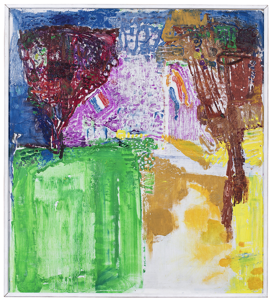 Landschap met vlaggen