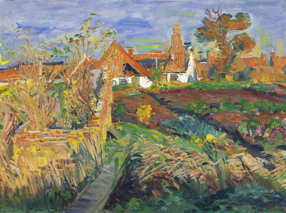 Oranjerood landschap bij Aduard