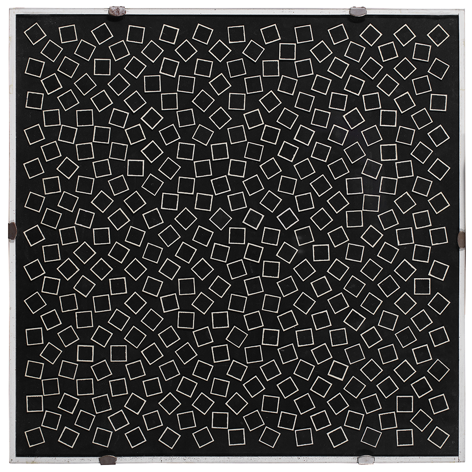 Wit omlijnde vierkanten kinetisch reliëf