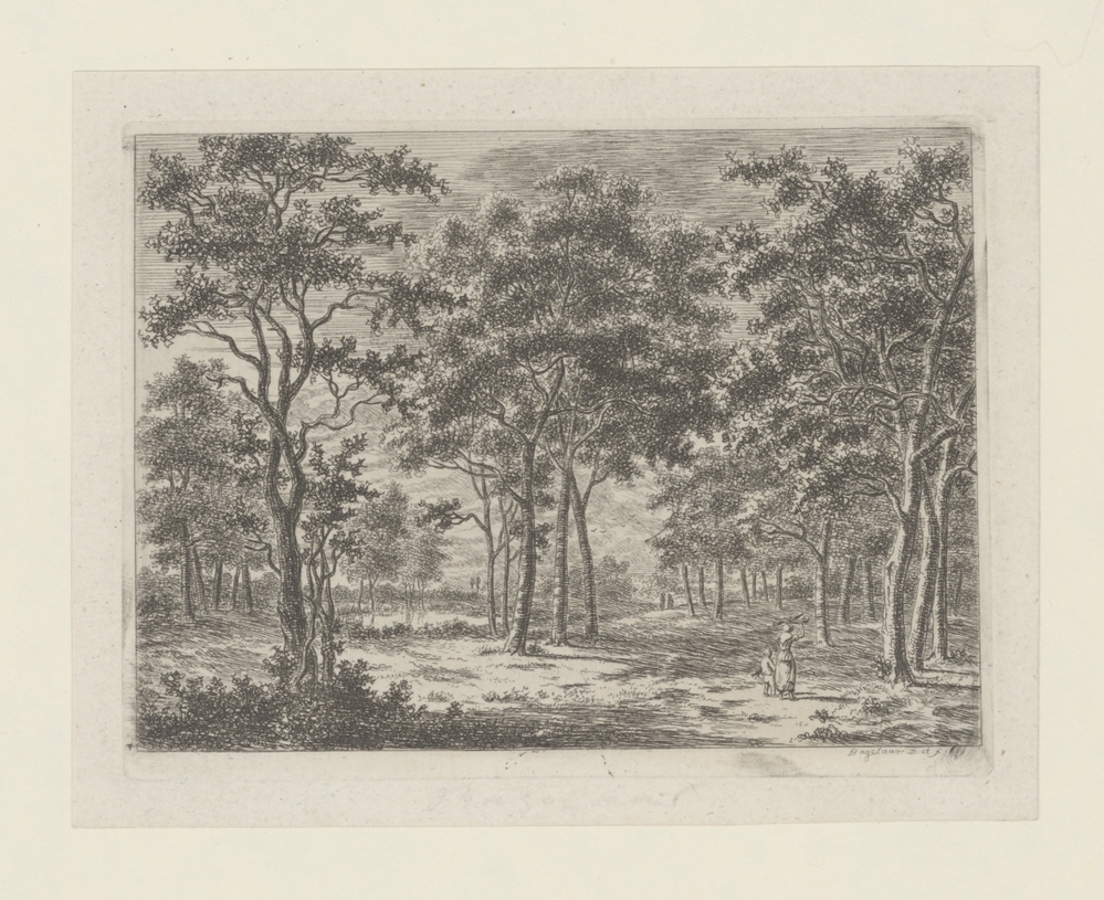 Boslandschap met twee figuurtjes