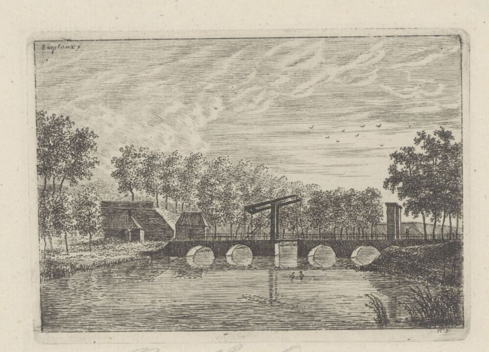 Gezicht op een brug bij Alkmaar