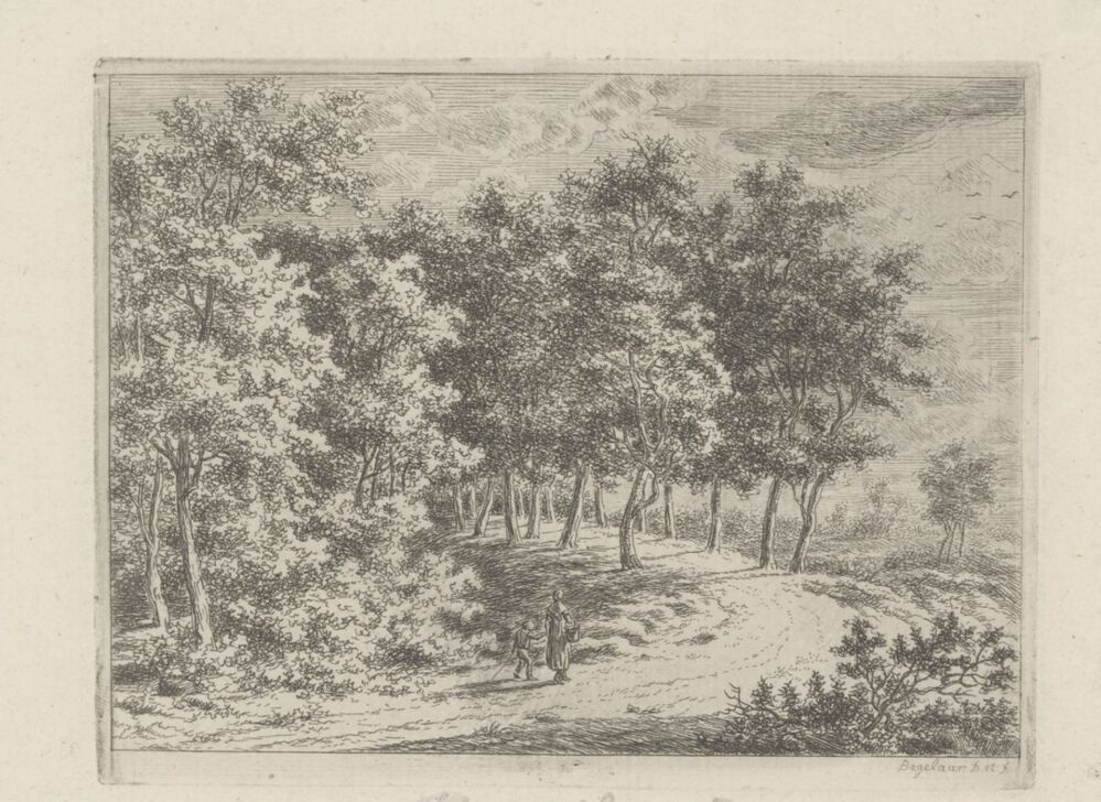 Bospad met twee figuren (uit serie: Het Vinkenbos op Sorgvliet)