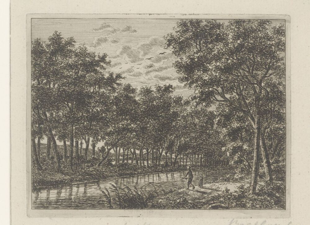Rivierlandschap met visser en jongetje (Veltersche weg)