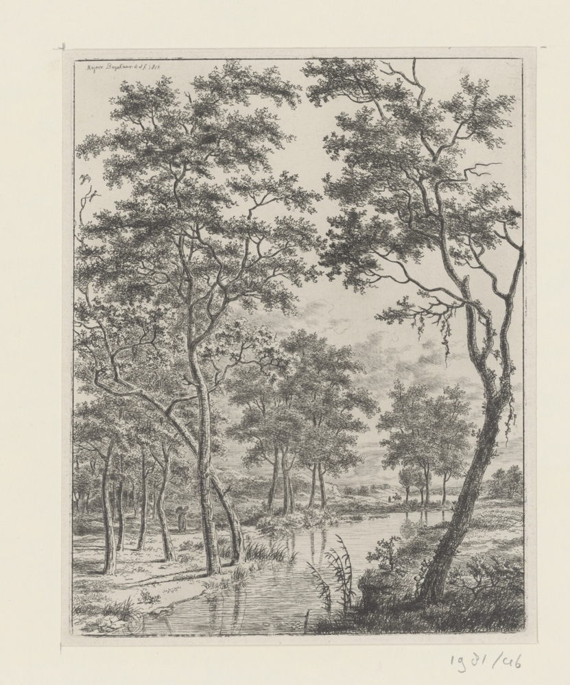 Boslandschap met meertje