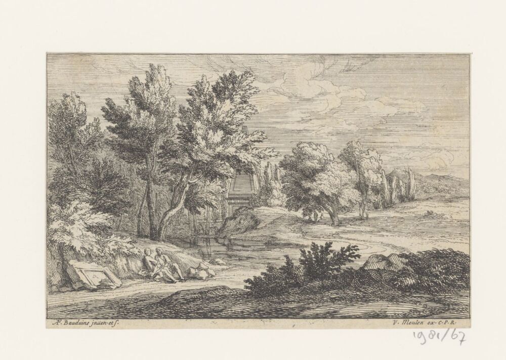 Landschap met twee figuurtjes