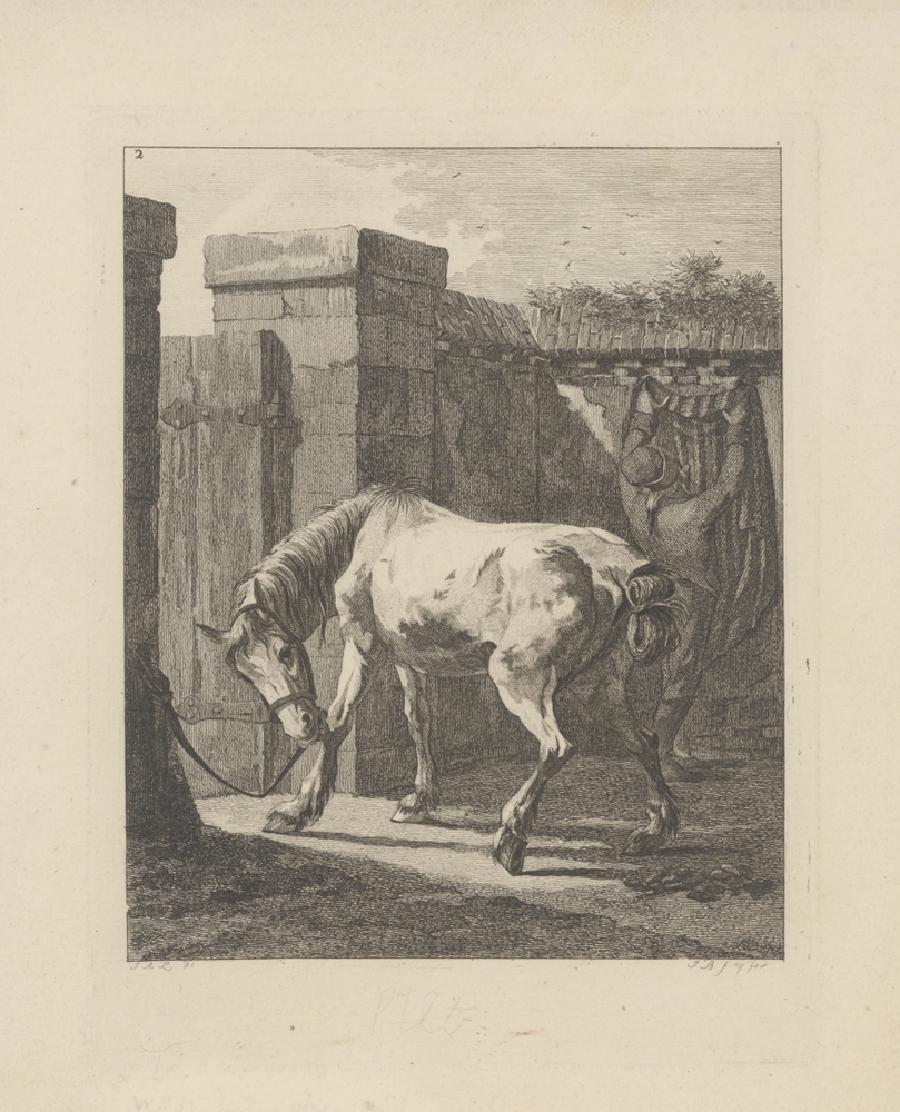 Poepend paard (serie: Paarden met knechten)