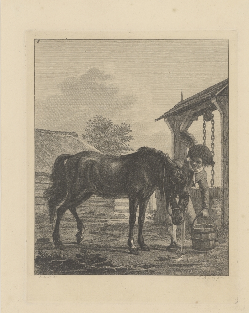 Man met paard bij een waterput (serie: Paarden met knechten)