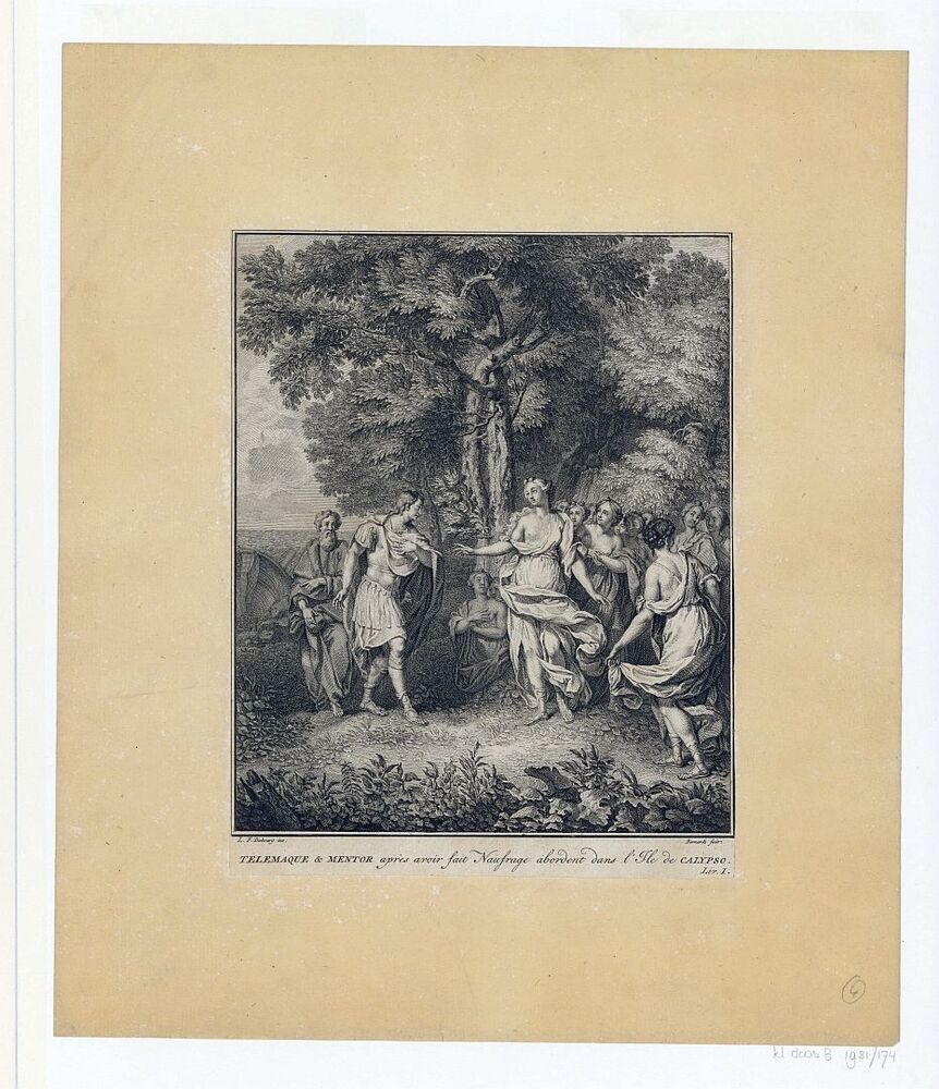 Calypso ontvangt Telemachus (serie: illustraties van Telemachus en Mentor)