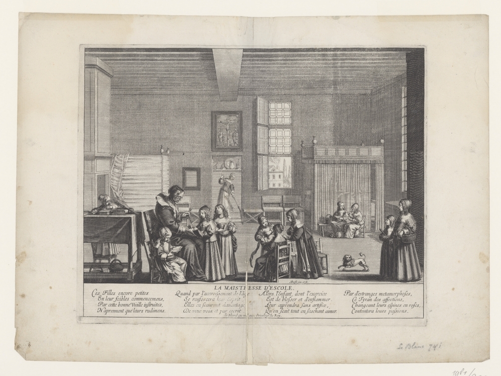 Onderwijzeres in een klaslokaal (serie: La Maistresse de l'Escole)