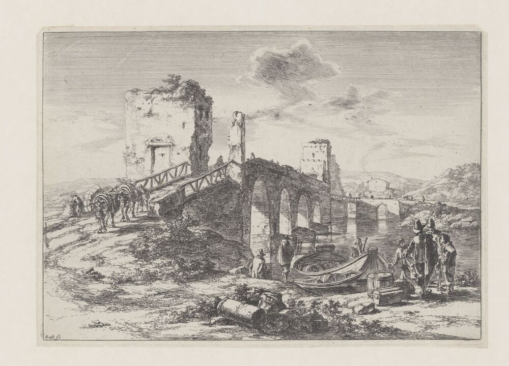 Ponte Molle over de Tiber te Rome (serie: landschappen in de omgeving van Rome)