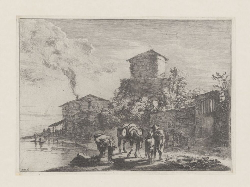 De muilezeldrijver op de Via Appia (serie: landschappen in de omgeving van Rome)