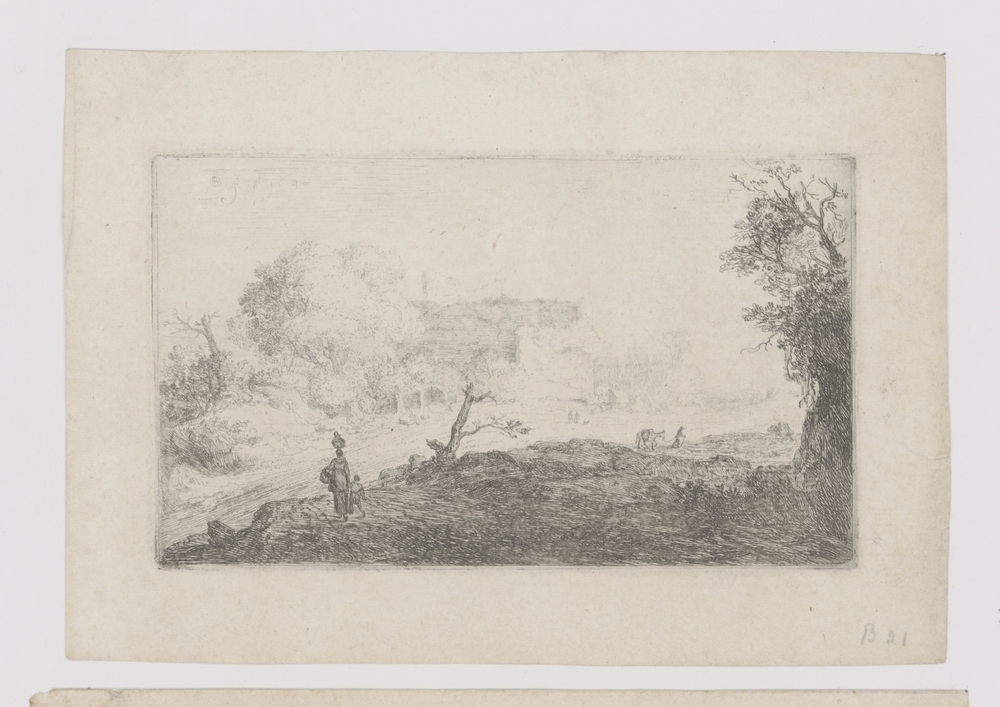 Vrouw met kind voor de ruïnes van het Colosseum te Rome