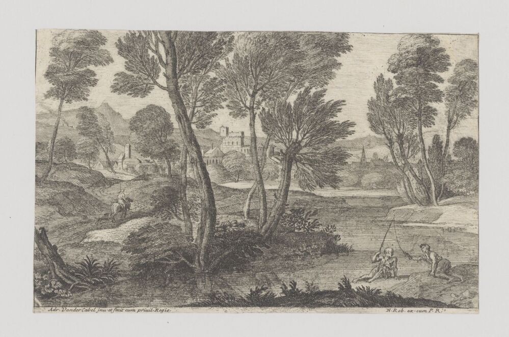 Landschap met twee vissers (serie: Landschappen)