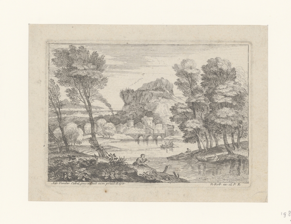 Landschap met fluitspeler (serie: Landschappen)