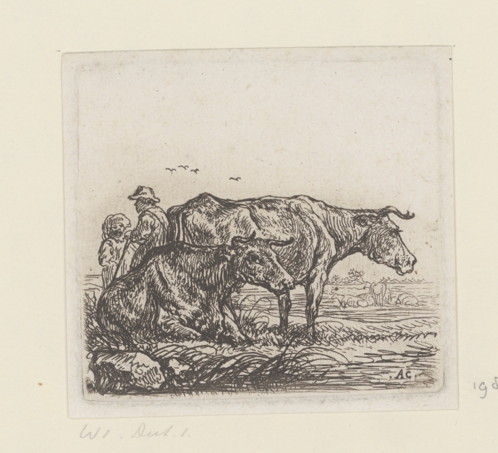 Twee koeien en herders (serie: Koeien)