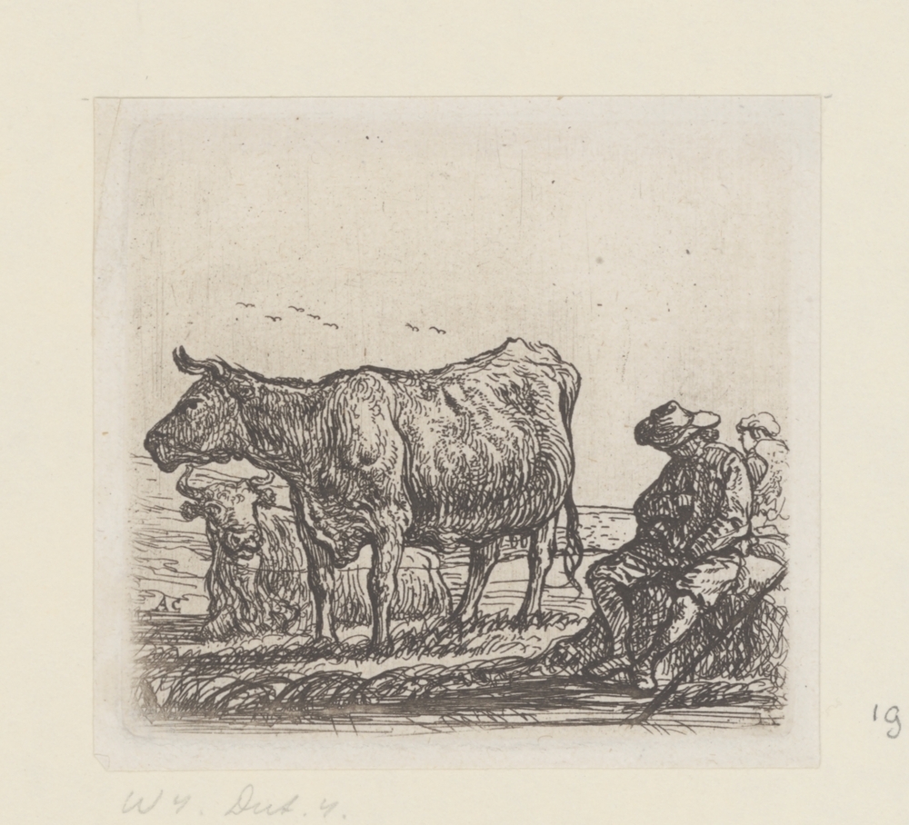 Twee koeien en herders (serie: Koeien)