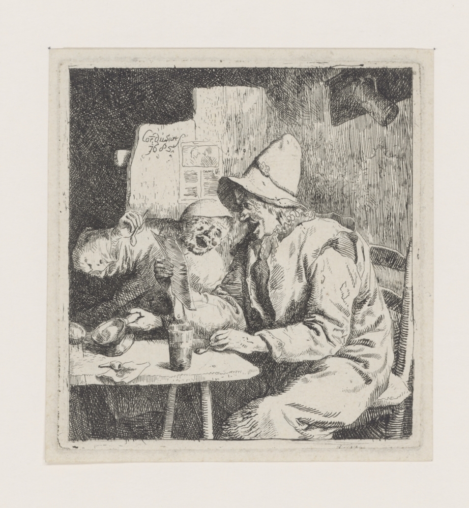 Twee zingende mannen in een herberg