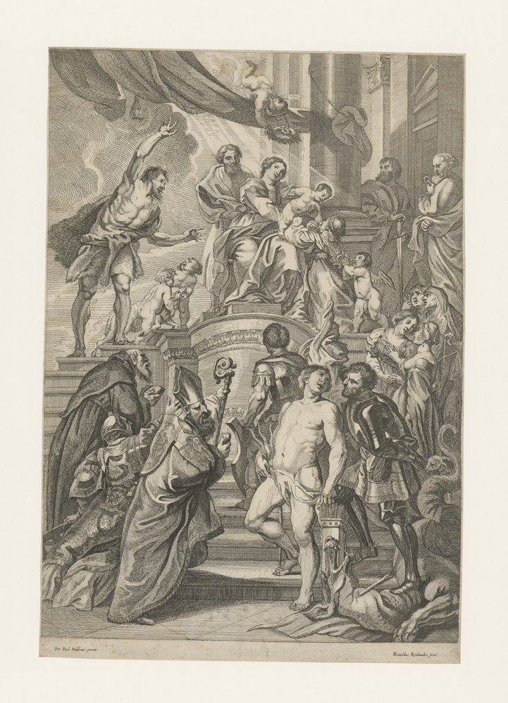 Maria op troon met heiligen