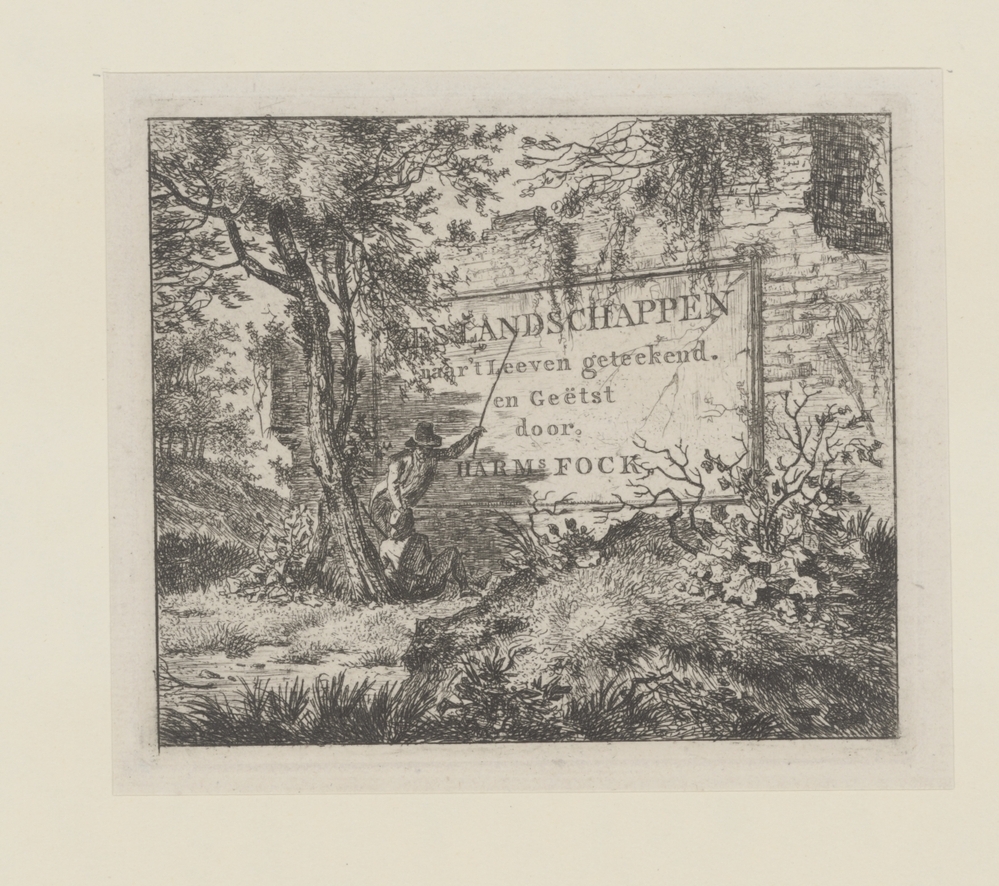 Twee mannen bij een muur (serie: zes landschappen)