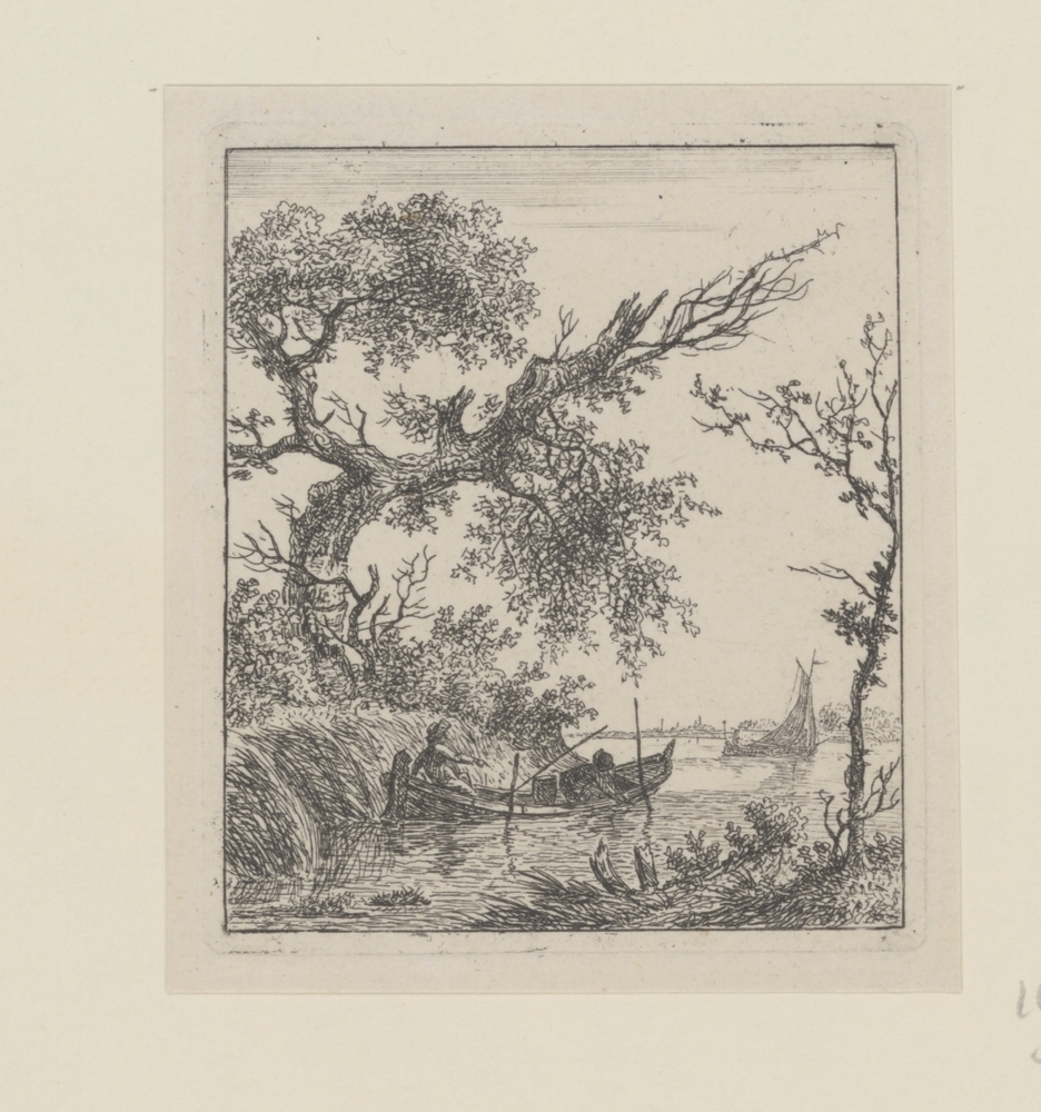 Roeiboot met twee mannen (serie: landschappen)